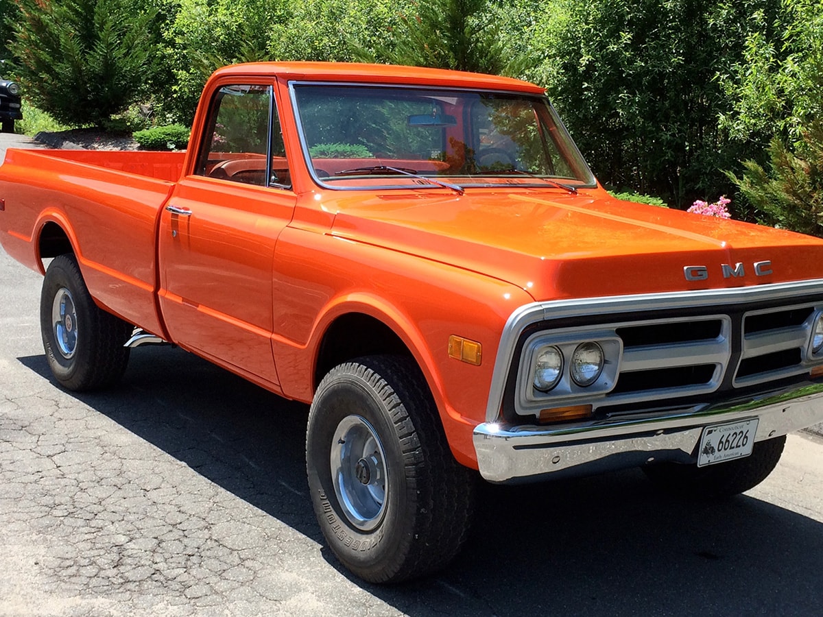 Fully Restored Orange 1969 GMC Pickup Truck
